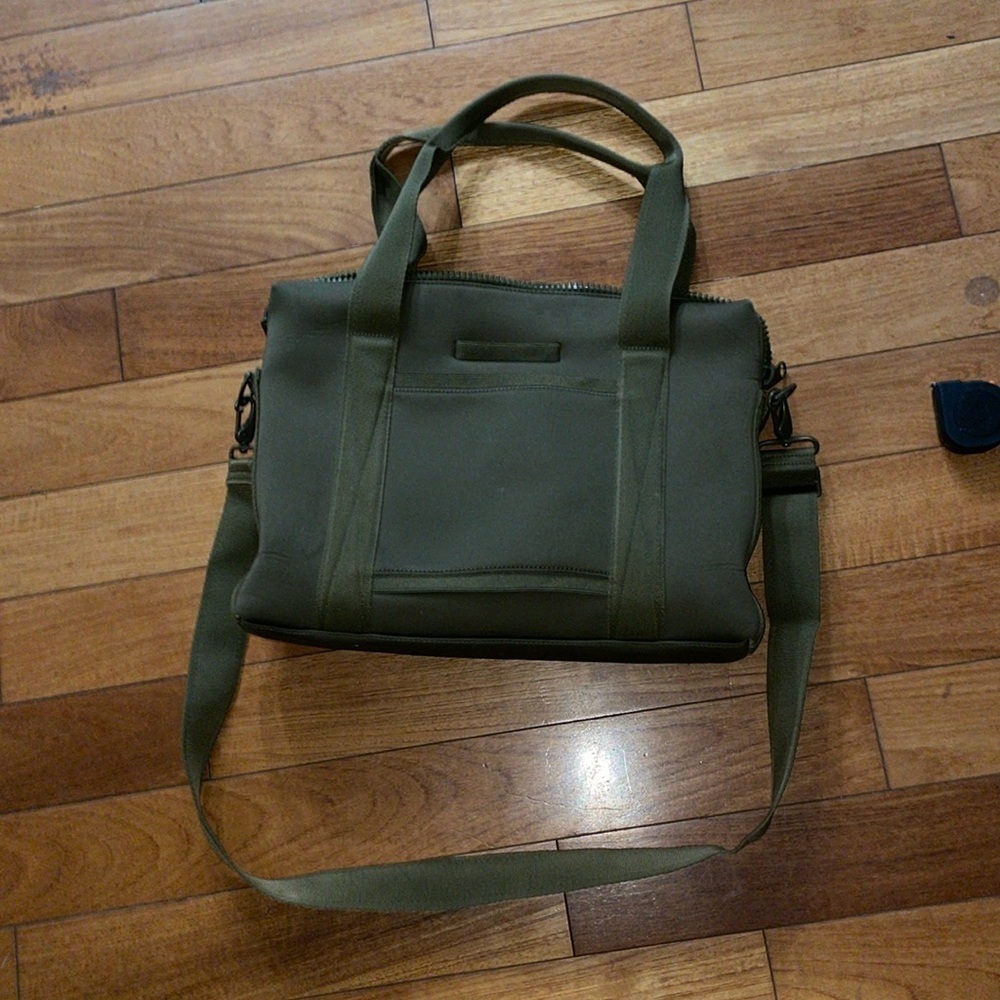 Dagne Dover Neoprene Laptop Bag in Dark Moss - Picture 3 of 12